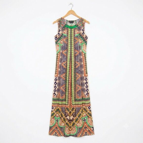 HEMANT & NANDITA Dresses & Skirts - Hemant Nandita Boho Maxi Dress Womens Small Artsy Geometric Tribal Boho Resort